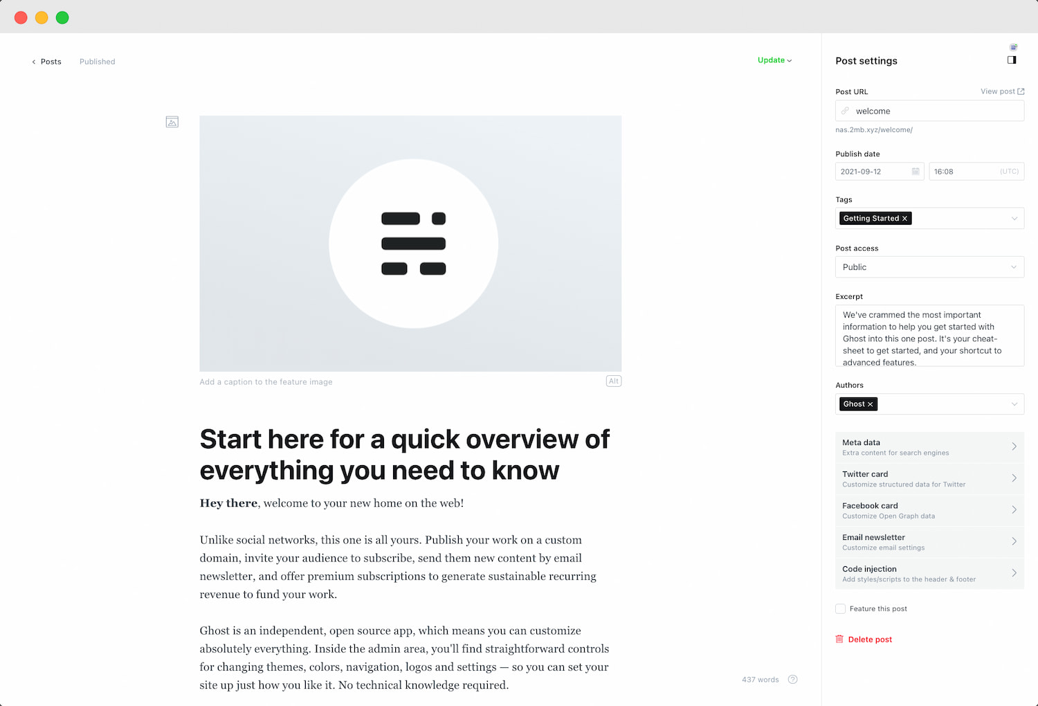Ghost 博客文章编辑