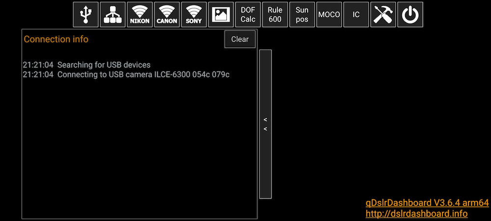 qDslrDashboard：连接相机