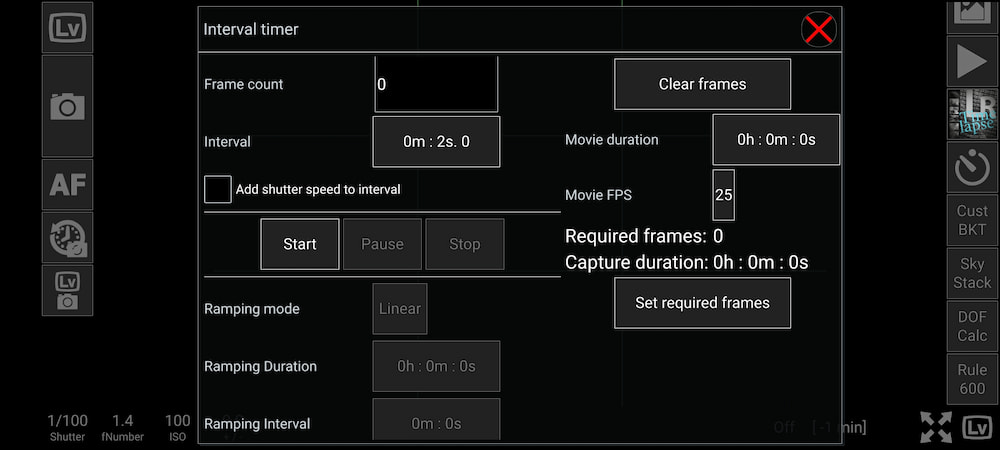 qDslrDashboard：定时拍摄